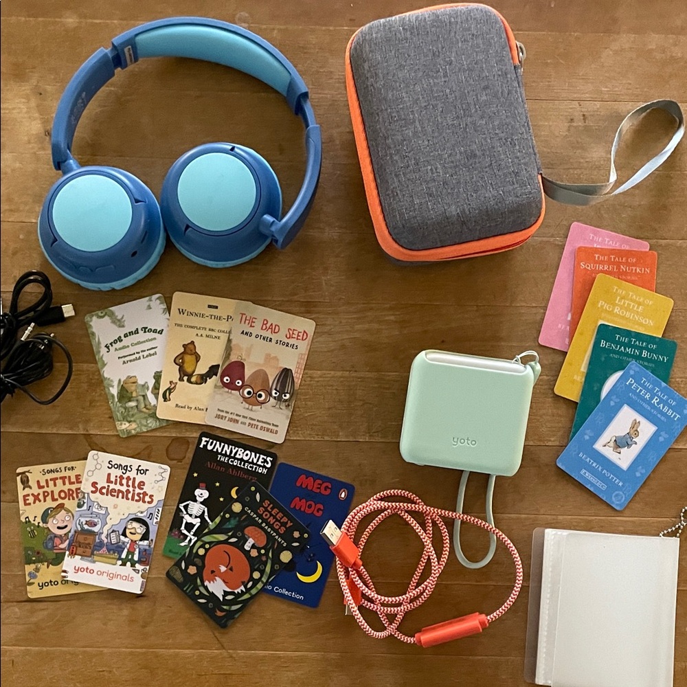 Yoto Mini, Bluetooth Kids Headphones & Yoto Cards Set
